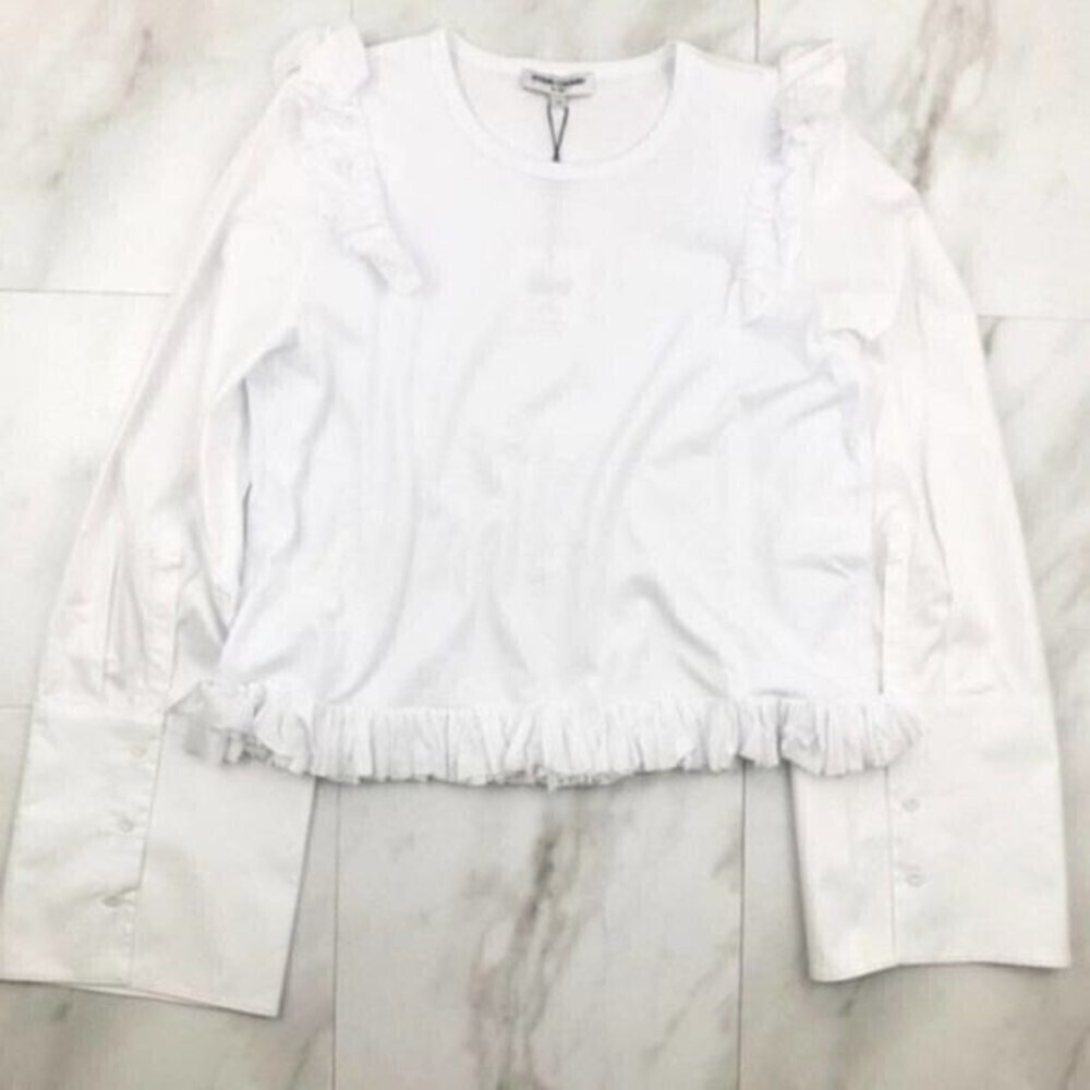 OPENING CEREMONY White Ruffle Long-Sleeve Top - Picture 2 of 9